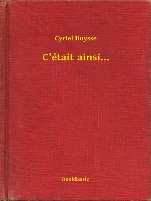 cover image of C'était ainsi...